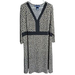 Susan Graver Liquid Knit Midi Dress Plus Size 2X V Neck 3/4 Sleeve Office Career